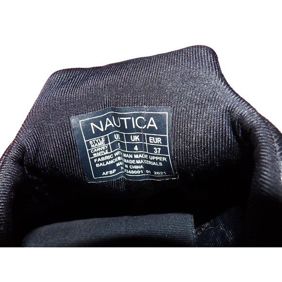 Nautica Navy Black Rainbow Slip On Size 5 Tennis Shoe Unisex Big Kids Waffle - Picture 8 of 12